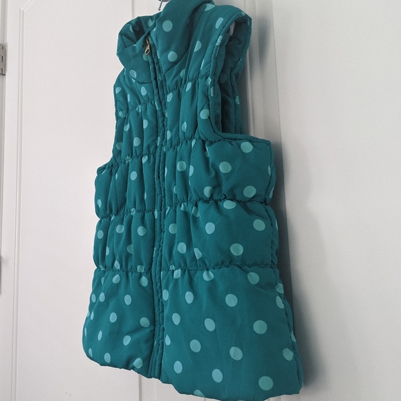 Circo Teal Polka Dot Puffer Vest Sz. Sm - Picture 2 of 8